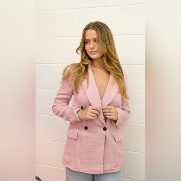 HYFVE Jackets & Blazers - HYFVE Pink Double-Breasted Blazer New In Poly Bag Large PTP 20